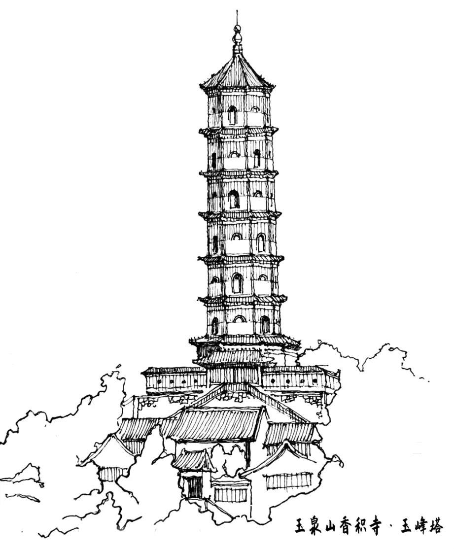 画里京城素描北京的塔
