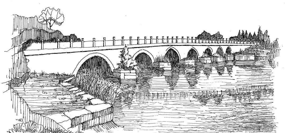 河和桥怎么画图片