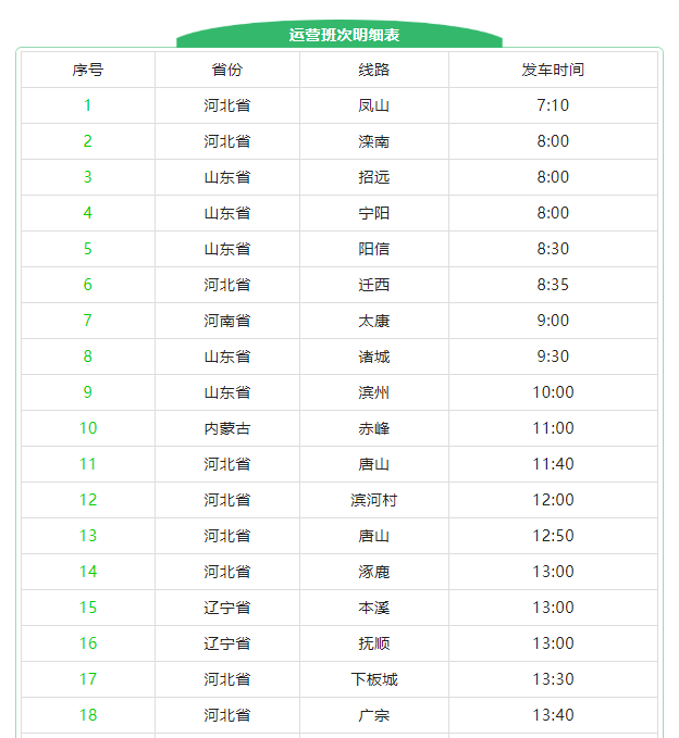 北京四惠长途客运站发班计划公告 调整了原营业时间